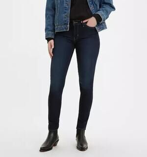 LEVI'S 721 High Rise Skinny Jeans Slimming Fit Stretch Dark Indigo Wash Size 30